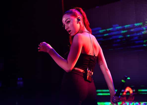Rapper Bhad Bhabie performs onstage during the final night of her 'Bhanned in the USA' tour at The Roxy Theatre on June 14