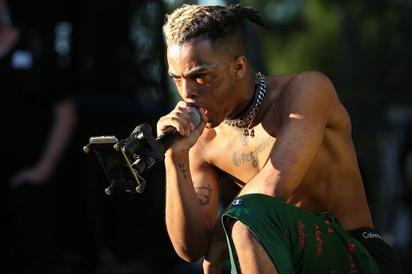 XXXTentacion performs during the second day of the Rolling Loud Festival in downtown Miami on Saturday