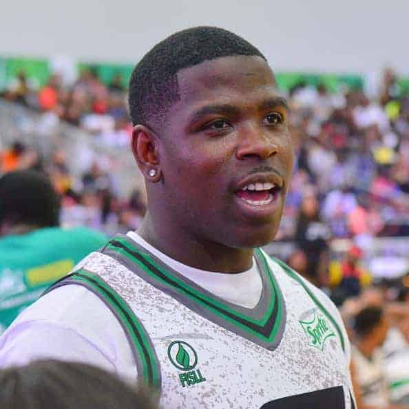 Rapper Casanova plays basketball at the Celebrity Basketball Game during the 2018 BET Experience