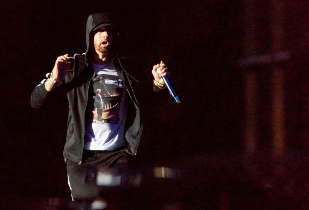 Eminem on stage at bonaroo 2021
