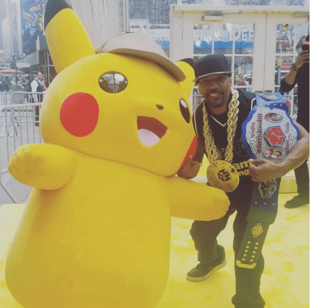 Pikachu and Hip Hop Gamer on the red carpet