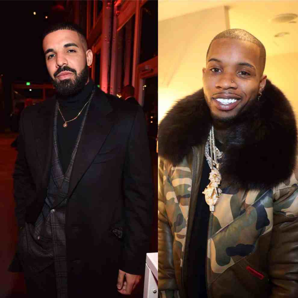 Drake and Tory Lanez wearing jackets
