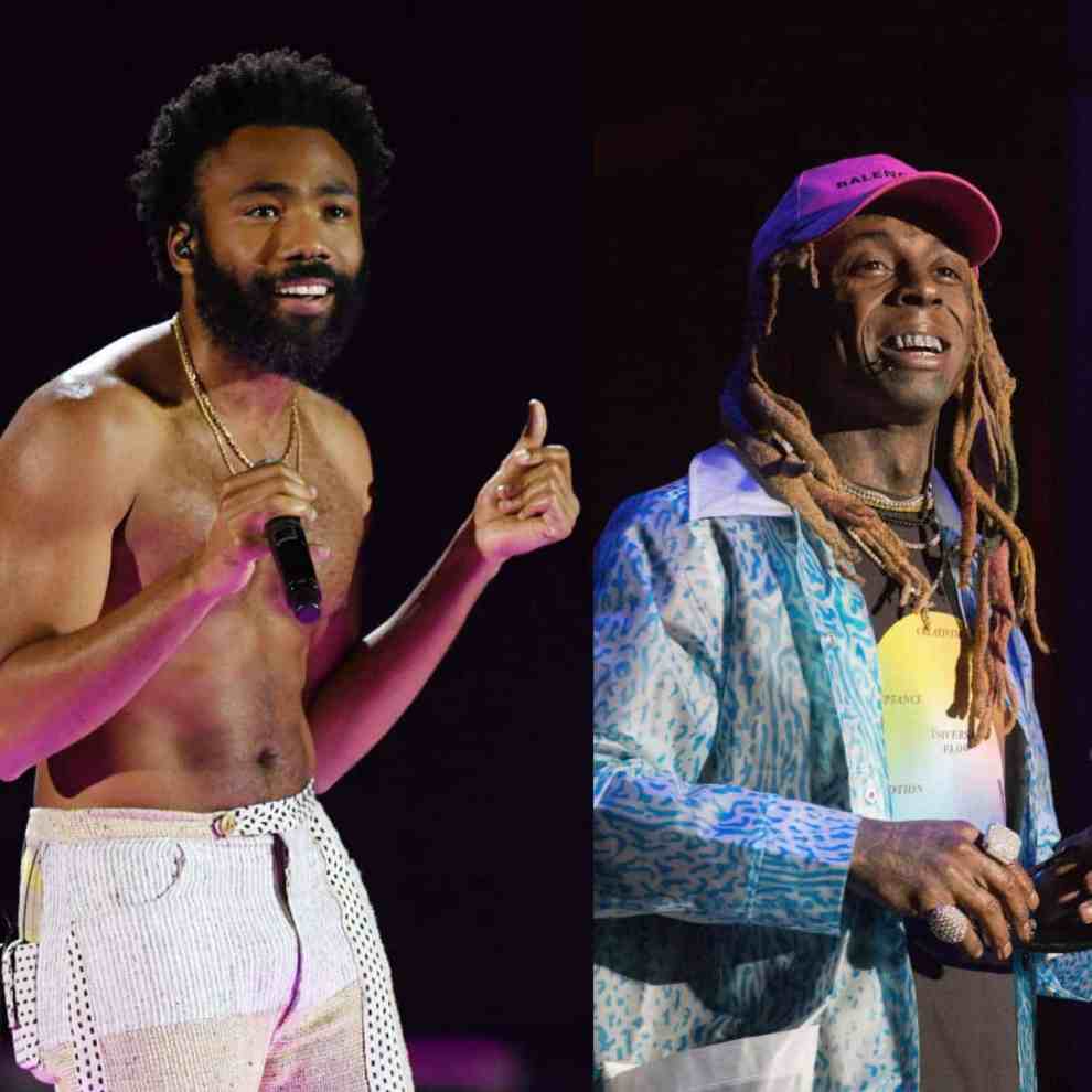 Childish Gambino and Lil Wayne on stage
