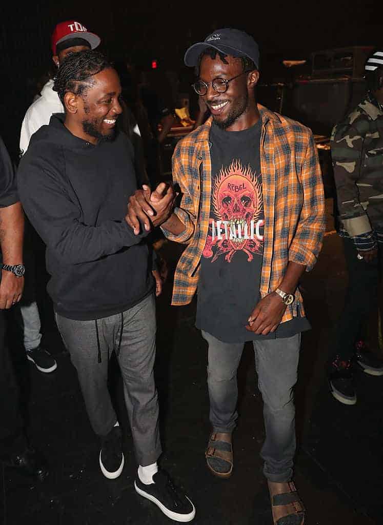 Kendrick Lamar and Isaiah Rashad poses backstage during the 2016 BET Hip Hop Awards