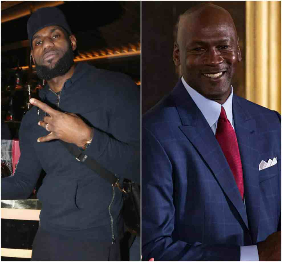 Split image LeBron James and Michael Jordan