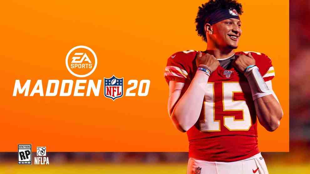 Madden 20 cover featuring Patrick Mahomes