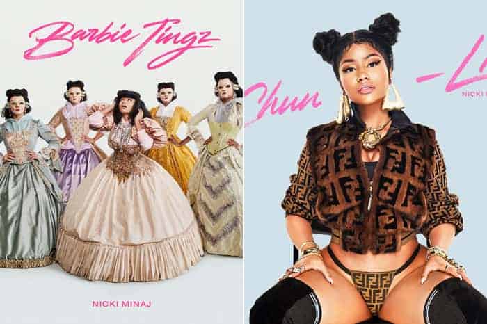 Nicki Minaj - split image of Barbie Thingz and Chun-II