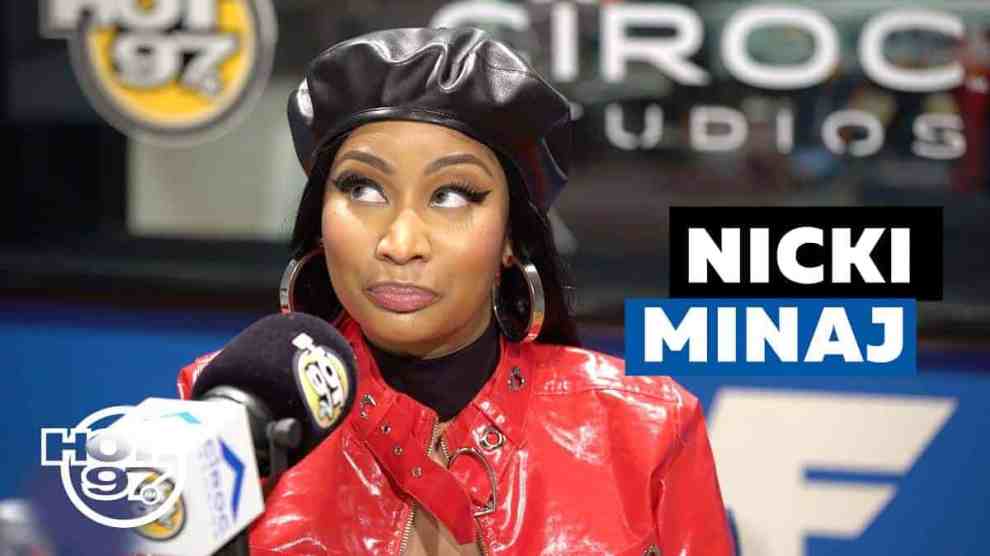 American Star Nicki Minaj looking away smile on face hot97 mic ciroc studios Funk Flex