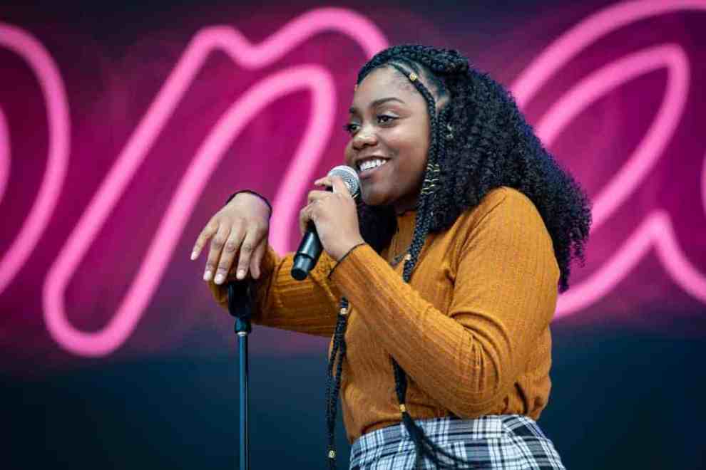 Chicago rapper Noname performing at festival