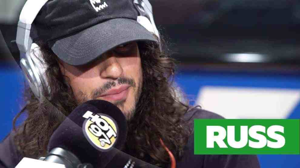 American Hip Hop Artist Russ Using a Hot97 Microphone with BeatsbyDre headphones