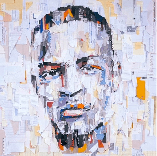 A Multicolored album cover with T.I's head on it for 'Paper Trail'