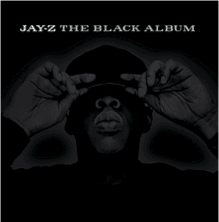 Jay Z The Black Album Cover. All Black with an image of Jay Z