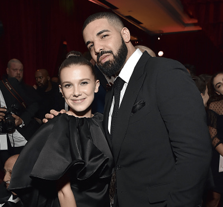 Millie Bobby Brown and Drake attend the Netflix Golden Globes after party at Waldorf Astoria Beverly Hills on January 7