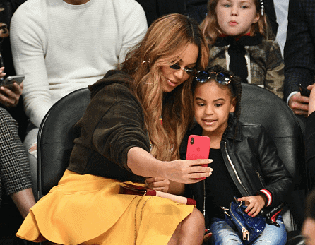 Beyonce and Blue Ivy Carter attend The 67th NBA All-Star Game: Team LeBron
