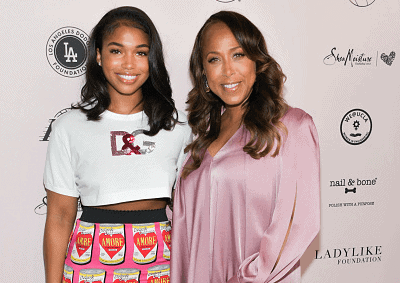 Lori Harvey (L) and Marjorie Elaine Harvey attend The LadyLike Foundation's 11th Annual Women of Excellence Luncheon