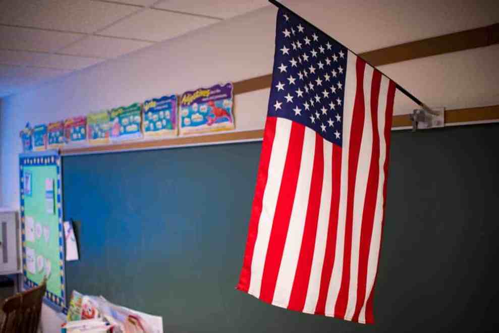 american flag in school