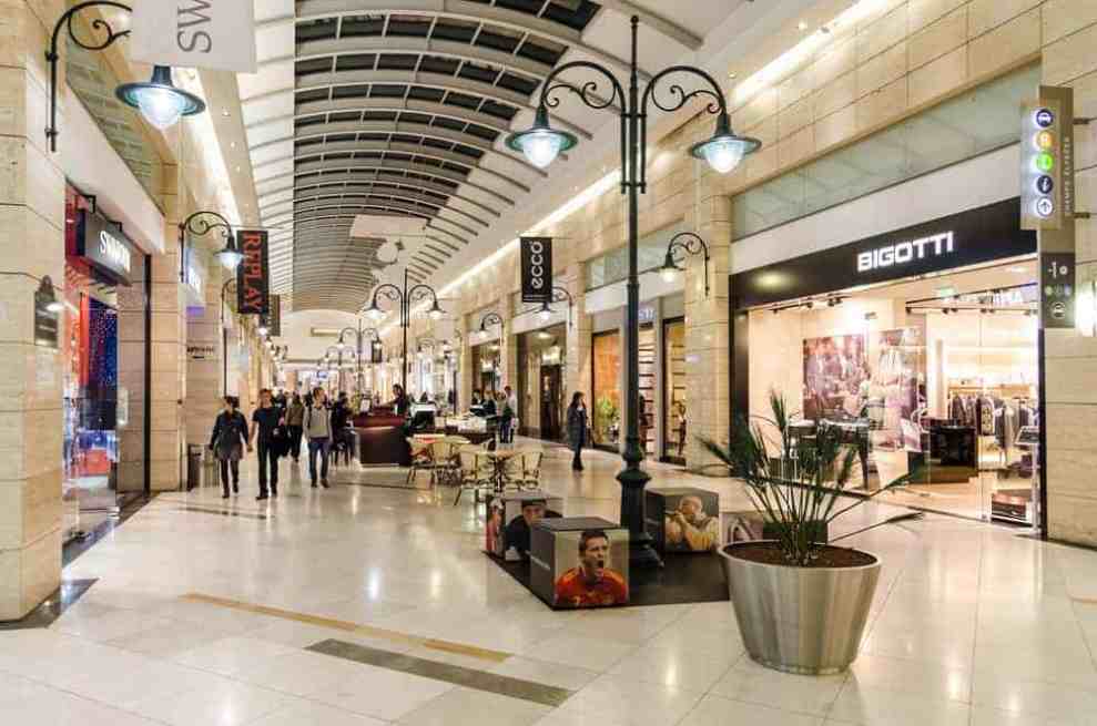 a shopping mall (inside)