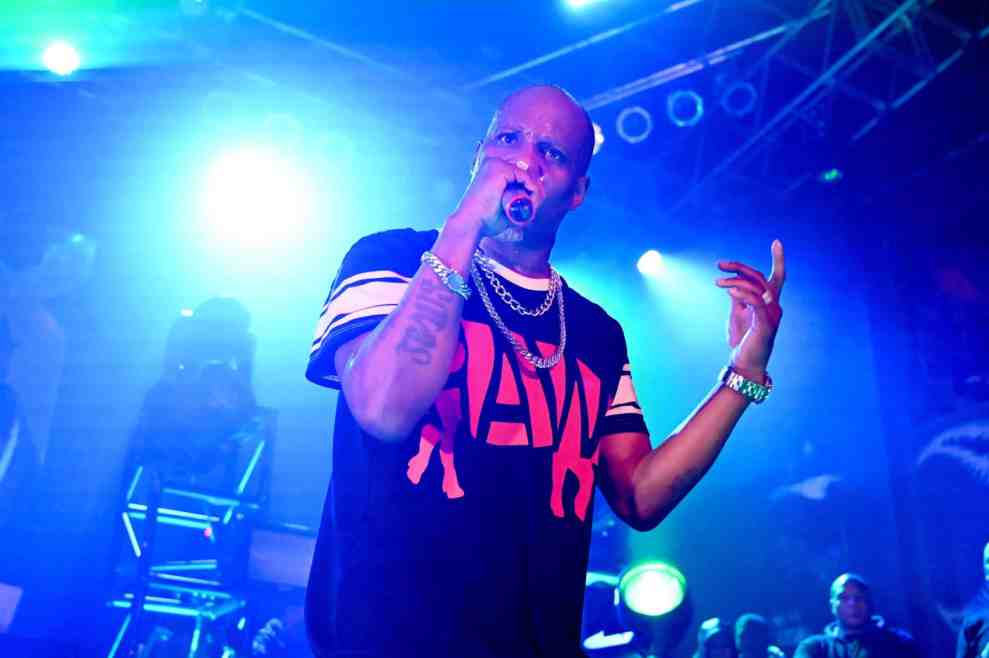 Rapper DMX on the "In Celebration of DMX It's Dark and Hell Is Hot 20th Anniversary Tour" performs at the Chicago House of Blues on May 4