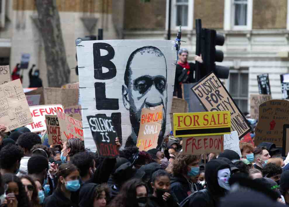 ’Black Lives Matter' protest in London to show anger for the unlawful killing of George Floyd by police in Minneapolis