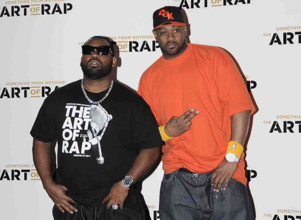 Raekwon and guest Film premiere of 'Something From Nothing: The Art of Rap' held at the HMV Apollo London