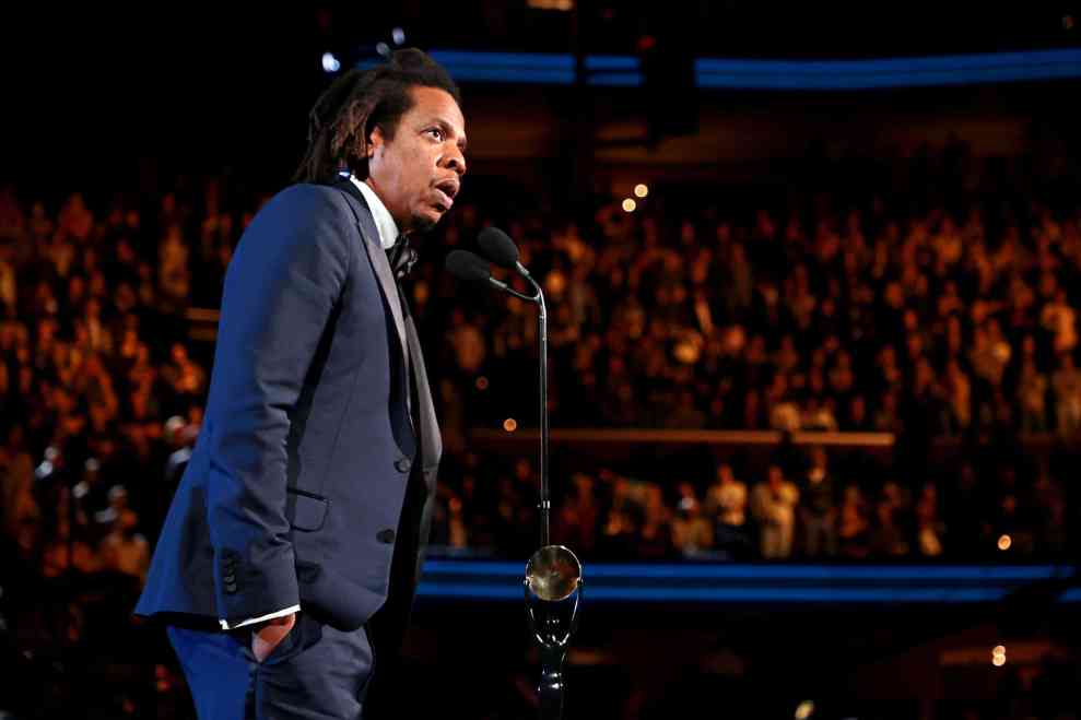 Jay Z speaks onstage during the 36th Annual Rock & Roll Hall Of Fame Induction Ceremony at Rocket Mortgage Fieldhouse on October 30, 2021 in Cleveland, Ohio.