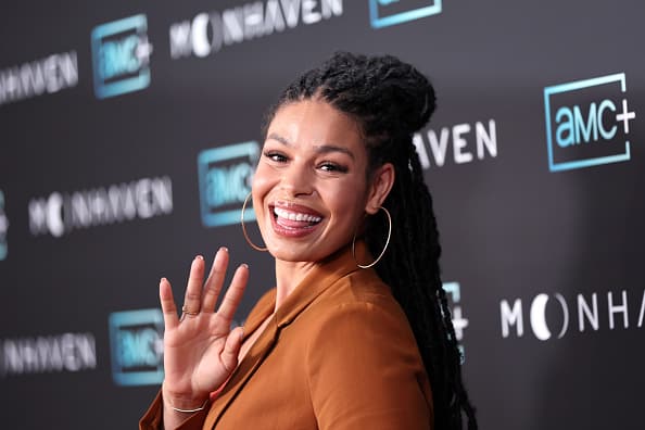 Jordin Sparks attends the AMC+ Original Series "Moonhaven" Premiere Event at The London West Hollywood at Beverly Hills on June 28