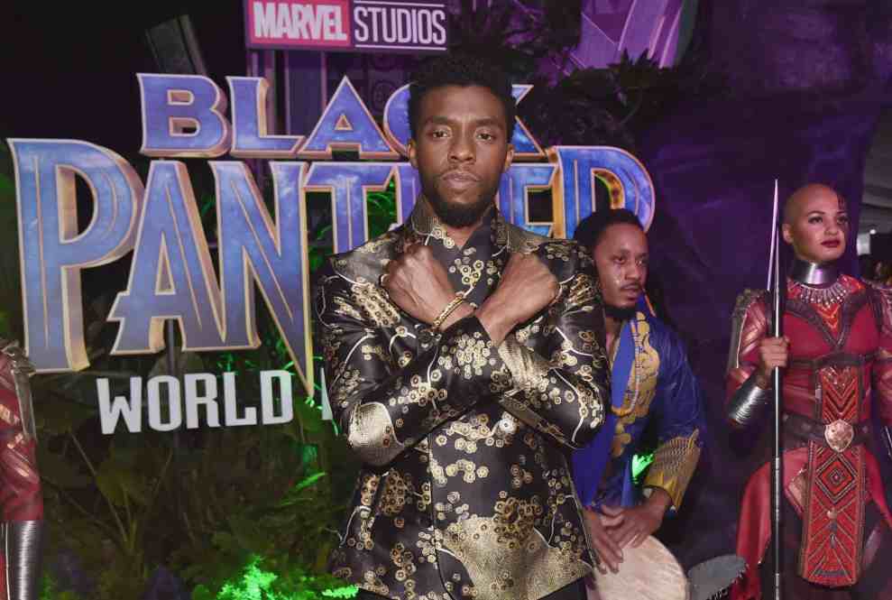 HOLLYWOOD, CA - JANUARY 29: Actor Chadwick Boseman at the Los Angeles World Premiere of Marvel Studios' BLACK PANTHER at Dolby Theatre on January 29, 2018 in Hollywood, California.