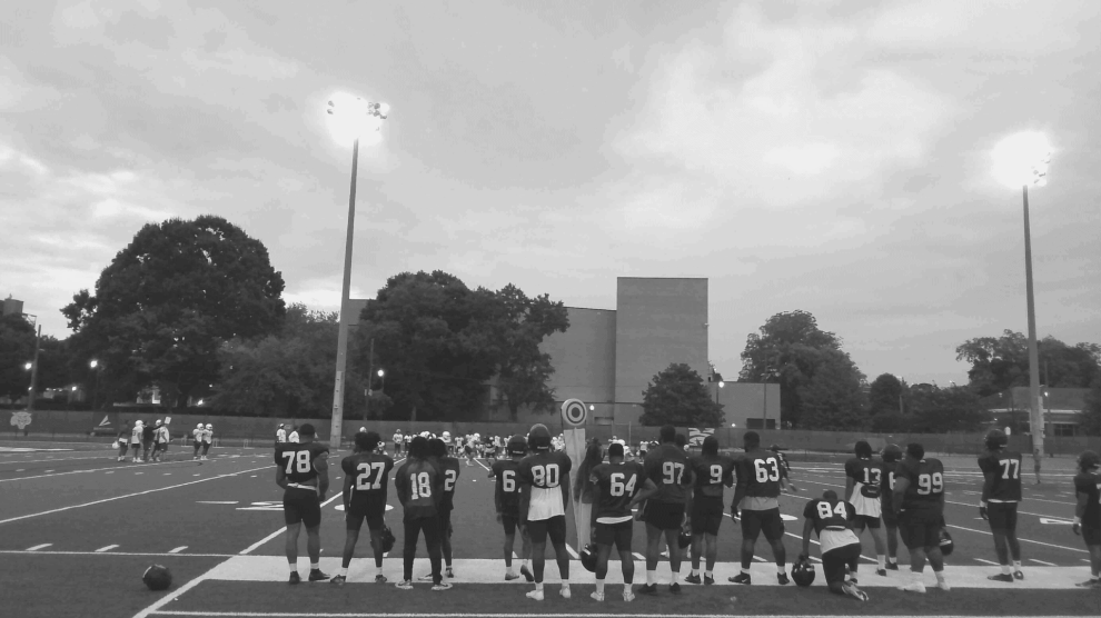 Morehouse Football players at practice 2022