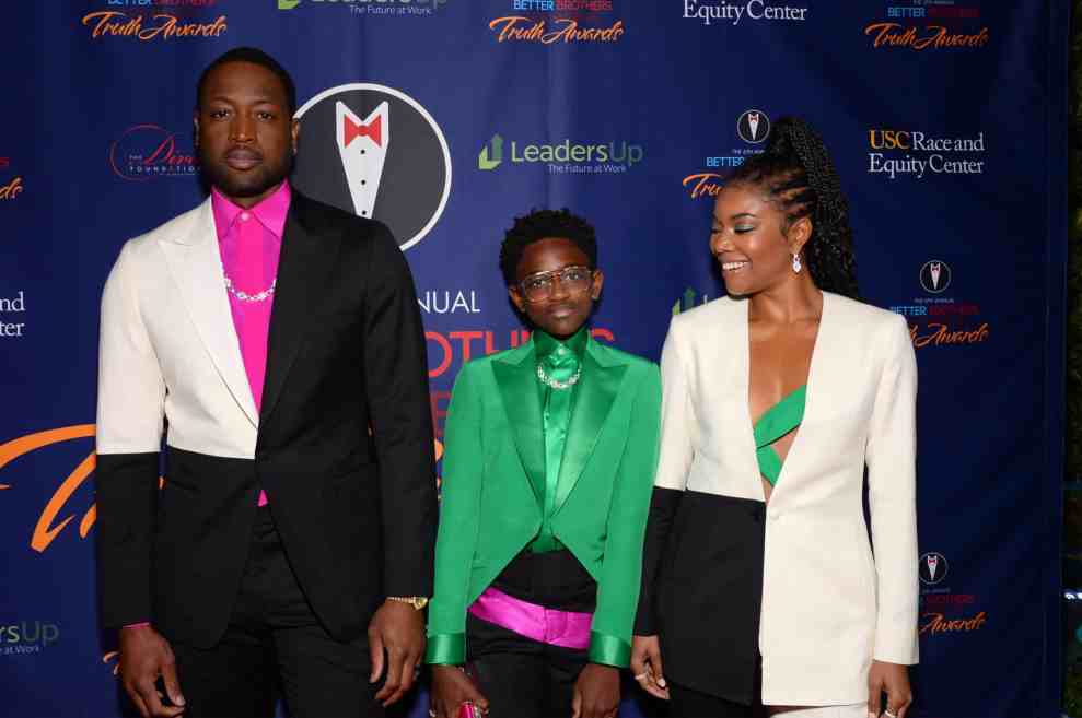 Dwyane Wade, Zaya Wade and Gabrielle Union attend the Better Brothers Los Angeles 6th annual Truth Awards at Taglyan Complex on March 07, 2020 in Los Angeles, California.