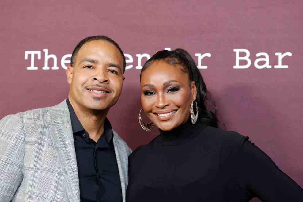 LOS ANGELES, CALIFORNIA - OCTOBER 03: Mike Hill (L) and Cynthia Bailey (R) attend the Los Angeles Premiere of "The Tender Bar" presented by Amazon Studios at DGA Theater Complex on October 03, 2021 in Los Angeles, California.