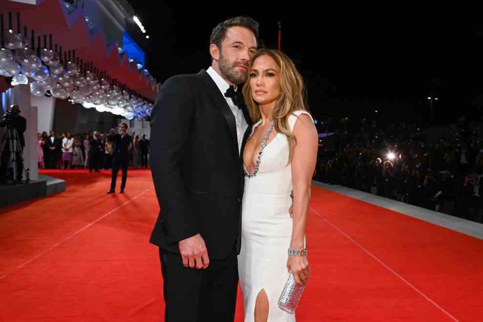 VENICE, ITALY - SEPTEMBER 10: Ben Affleck and Jennifer Lopez attend the red carpet of the movie "The Last Duel" during the 78th Venice International Film Festival on September 10, 2021 in Venice, Italy.