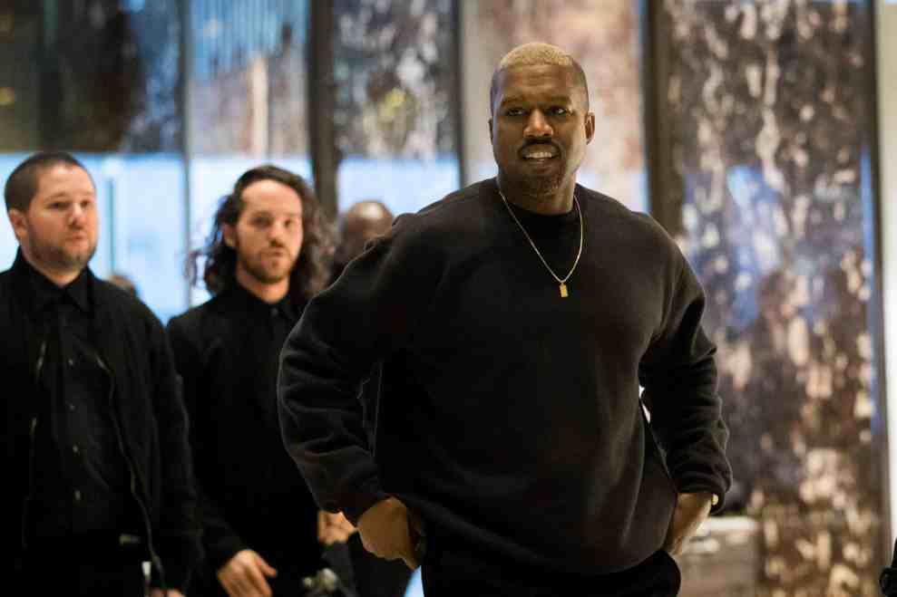 Kanye West arrives at Trump Tower, December 13, 2016 in New York City. President-elect Donald Trump and his transition team are in the process of filling cabinet and other high level positions for the new administration.