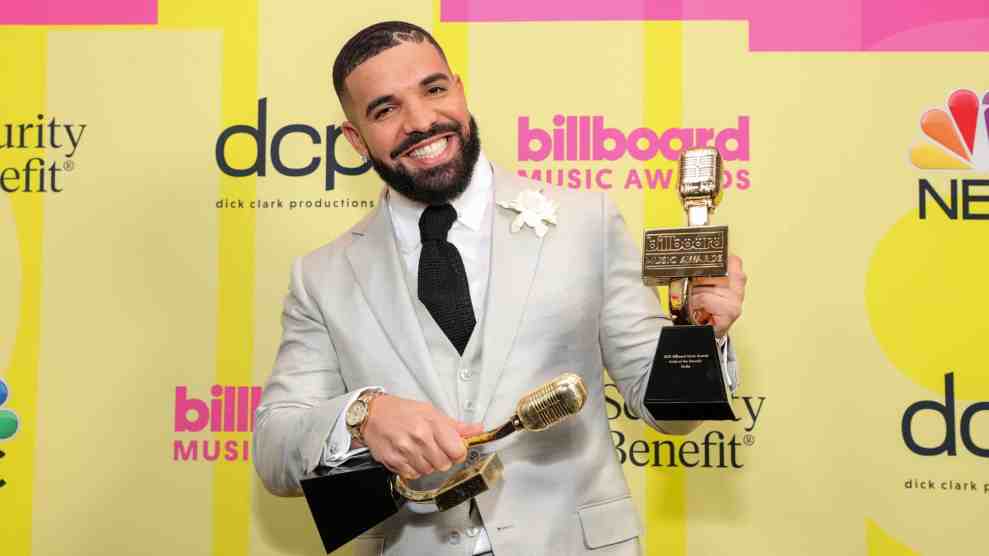LOS ANGELES, CALIFORNIA - MAY 23: Drake, winner of the Artist of the Decade Award, poses backstage for the 2021 Billboard Music Awards, broadcast on May 23, 2021 at Microsoft Theater in Los Angeles, California.