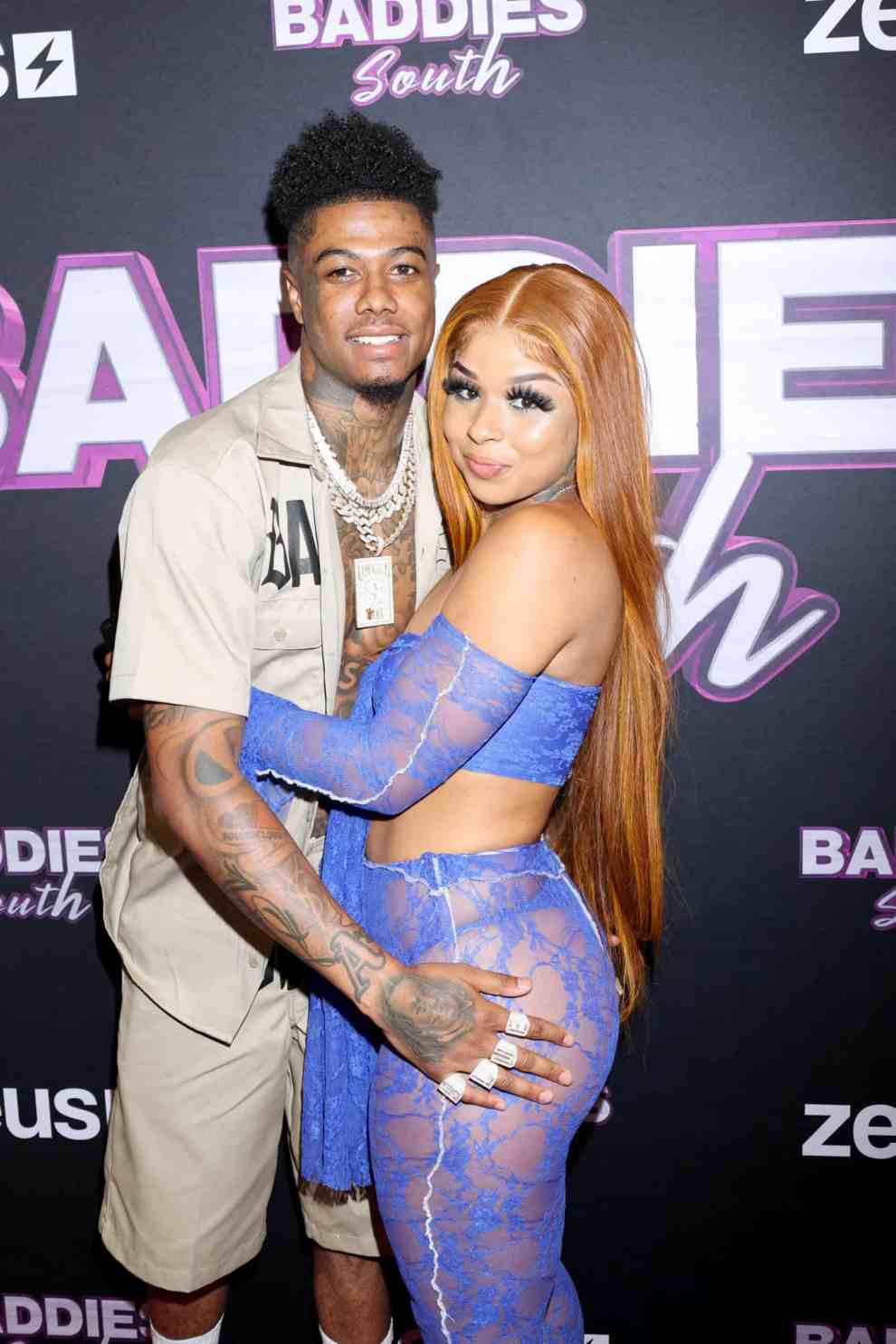chriseanroc and Blueface attend the ZEUS Network BADDIES SOUTH Houston Premiere at Regal Edwards Greenway Grand Palace ScreenX & RPX on June 12, 2022 in Houston, Texas.