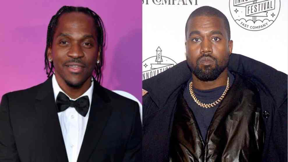 Pusha T (Photo by Aaron J. Thornton/Getty Images for Urban One Honors) Kanye West (Photo by Brad Barket/Getty Images for Fast Company)