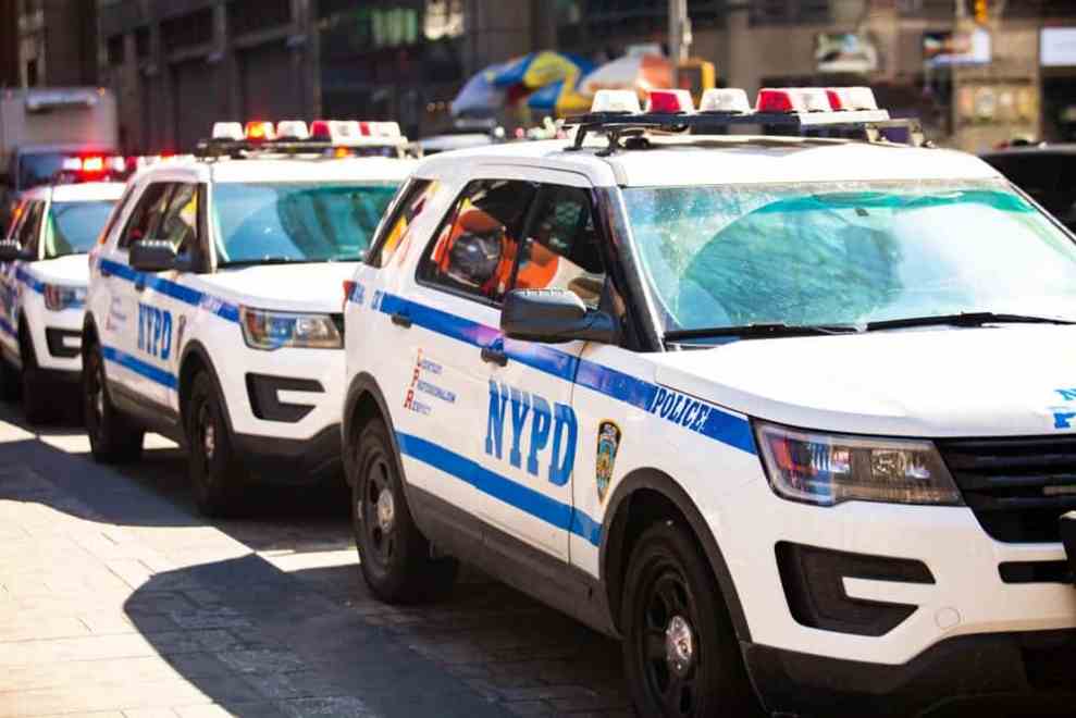 NYPD driving around new york city