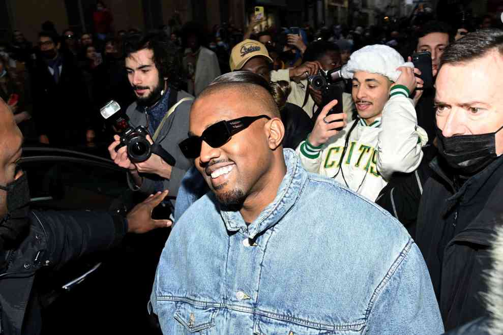Ye attends the Kenzo Fall/Winter 2022/2023 show as part of Paris Fashion Week on January 23, 2022 in Paris, France