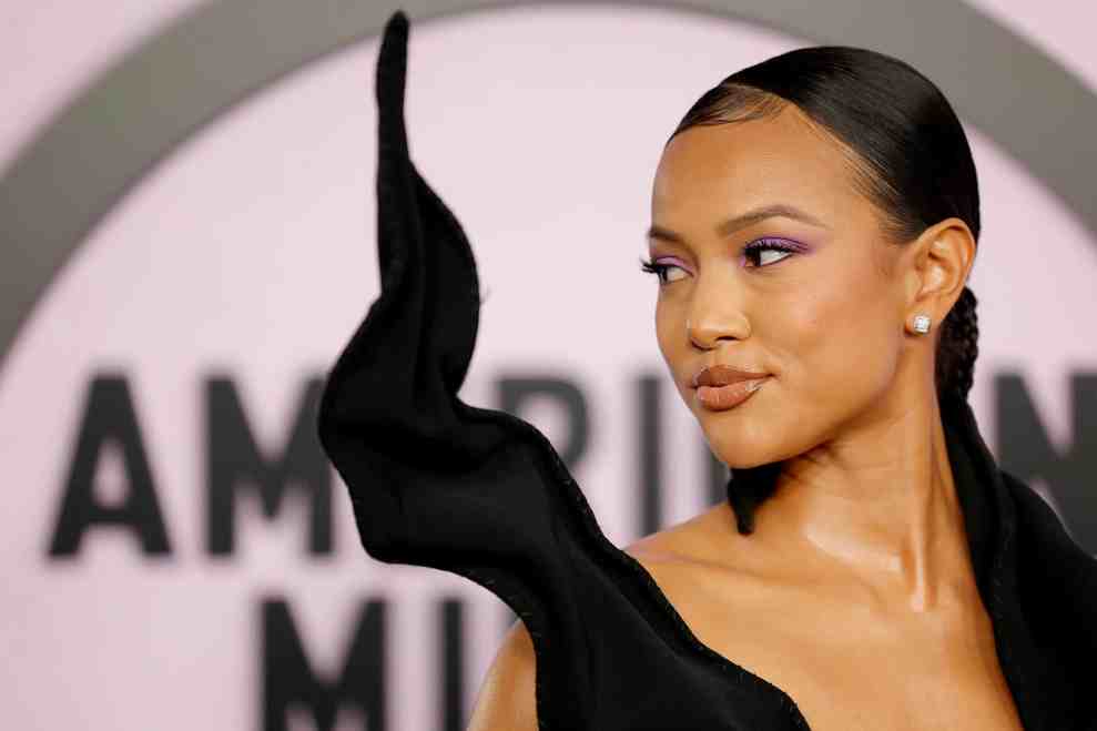 LOS ANGELES, CALIFORNIA - NOVEMBER 20: (EDITORIAL USE ONLY) Karrueche Tran attends the 2022 American Music Awards at Microsoft Theater on November 20, 2022 in Los Angeles, California.