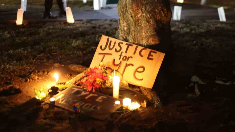 MEMPHIS, TENNESSEE - JANUARY 26: People attend a candlelight vigil in memory of Tyre Nichols at the Tobey Skate Park on January 26, 2023 in Memphis, Tennessee. 29-year-old Tyre Nichols died from his injuries three days after being severely beaten by five Memphis police officers on January 7. The officers have since been fired with criminal charges against the officers announced today. The video of the police encounter is expected to be released on Friday.