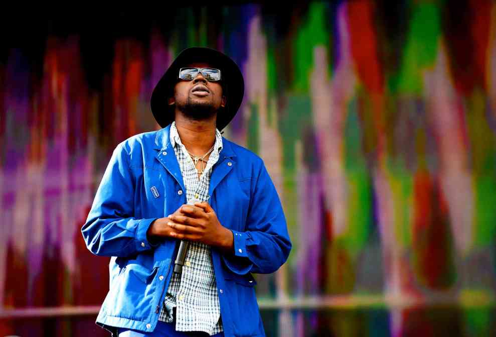 LAS VEGAS, NV - MAY 08: (EDITORS NOTE: Image was processed using digital filters) Recording artist Theophilus London performs during Rock in Rio USA at the MGM Resorts Festival Grounds on May 8, 2015 in Las Vegas, Nevada.