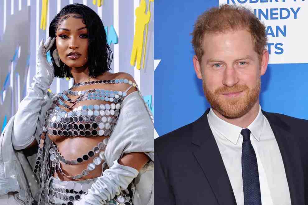 Shenseea attends the 2022 MTV VMAs at Prudential Center on August 28, 2022 in Newark, New Jersey. (Photo by Jamie McCarthy/Getty Images for MTV/Paramount Global) / Prince Harry, Duke of Sussex attend the 2022 Robert F. Kennedy Human Rights Ripple of Hope Gala at New York Hilton on December 06, 2022 in New York City. (Photo by Mike Coppola/Getty Images)