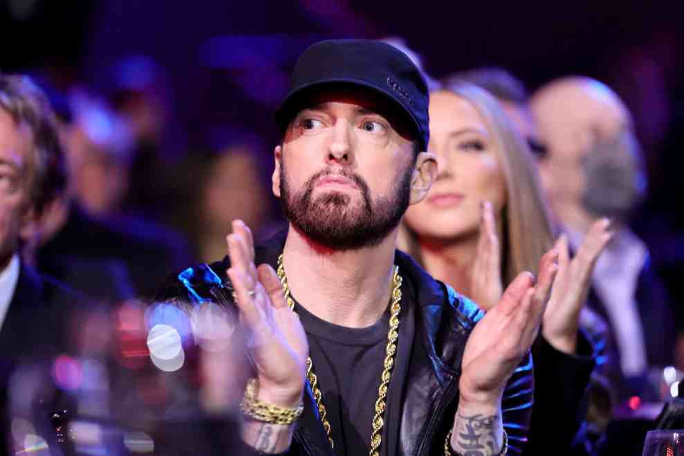 LOS ANGELES, CALIFORNIA - NOVEMBER 05: Inductee Eminem attends the 37th Annual Rock & Roll Hall of Fame Induction Ceremony at Microsoft Theater on November 05, 2022 in Los Angeles, California.
