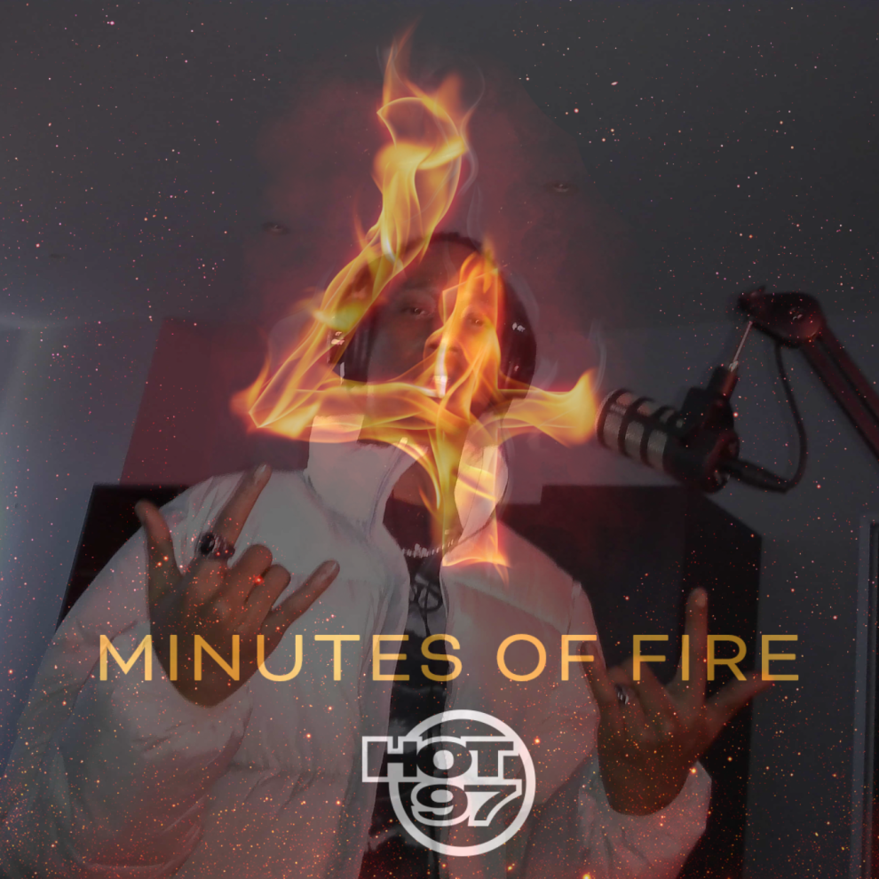 Mir fontane posing with the 4 minutes of fire logo