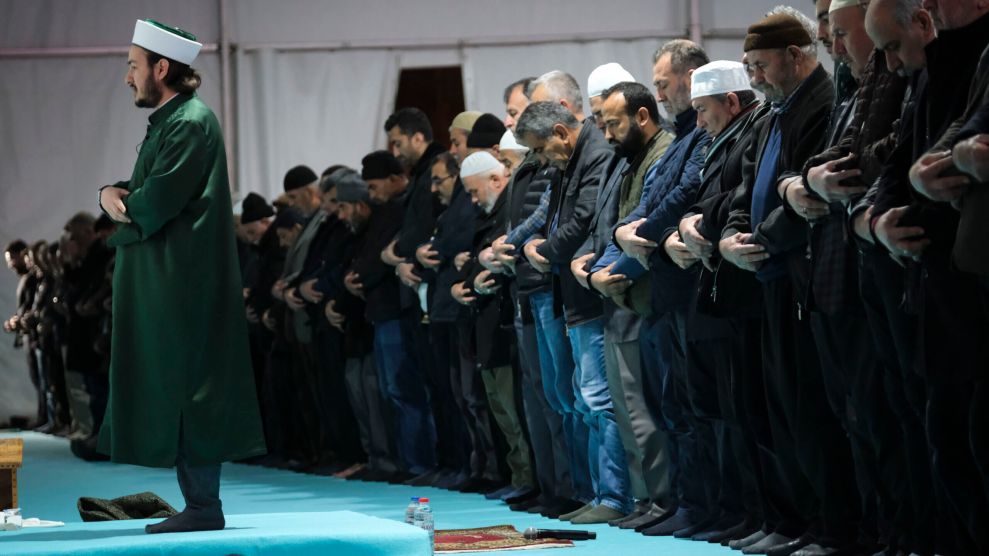 Imam leading prayer