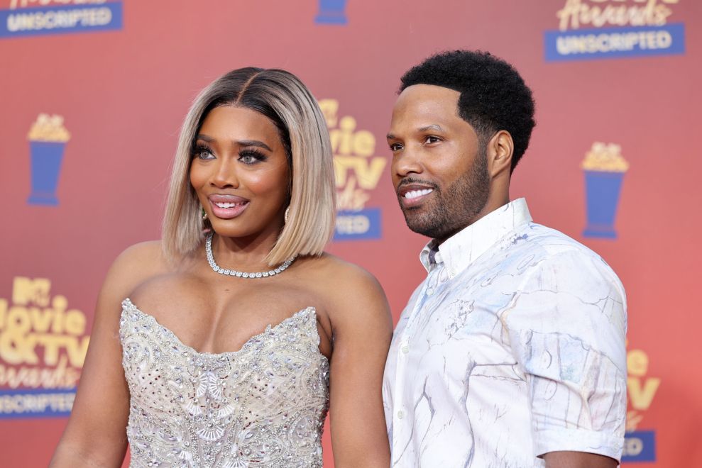In this image released on June 5, (L-R) Yandy Smith-Harris and Mendeecees Harris attend the 2022 MTV Movie & TV Awards: UNSCRIPTED at Barker Hangar in Santa Monica, California and broadcast on June 5, 2022.