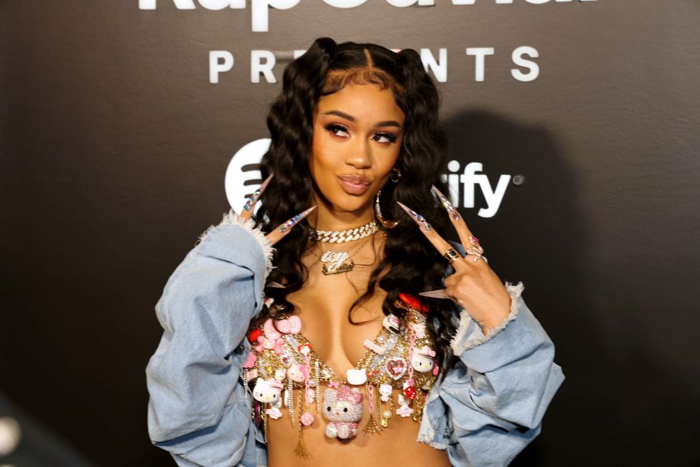 Saweetie attends the Spotify and Hulu "RapCaviar Presents" premiere celebration at Ysabel on March 23, 2023 in West Hollywood, California.