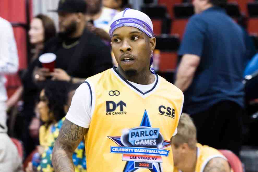 Tory Lanez attends the 2022 Parlor Games Celebrity Basketball Classic at the Cox Pavilion on April 30, 2022 in Las Vegas, Nevada.
