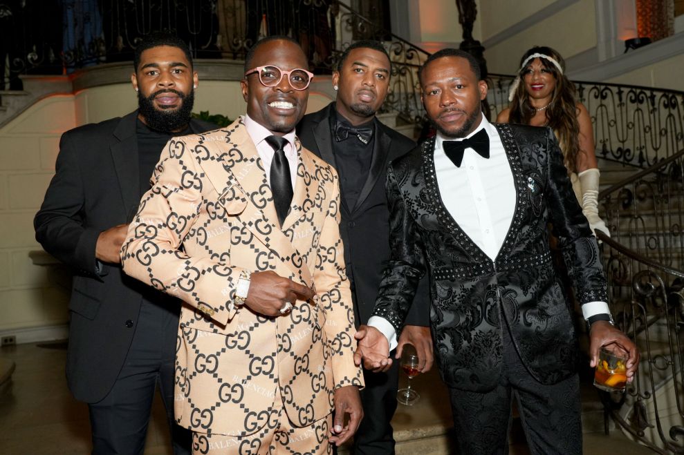 Bishop Lamor Whitehead (2nd L) and William Benson (R) attend Billionaires Row & Dingers Squad VIPs at CSE Maxim's A Great Gatsby Affair at Oheka Castle on July 31, 2022 in Huntington, New York.