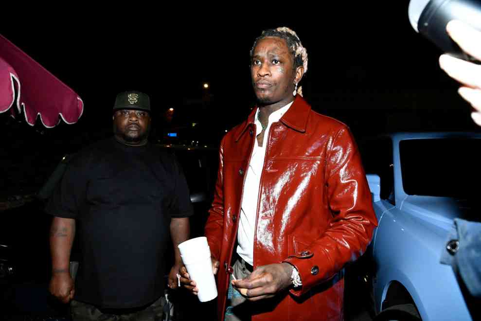 Hip-hop artist Young Thug arrives at a release party for his new album "PUNK" at Delilah on October 12, 2021 in West Hollywood, California.