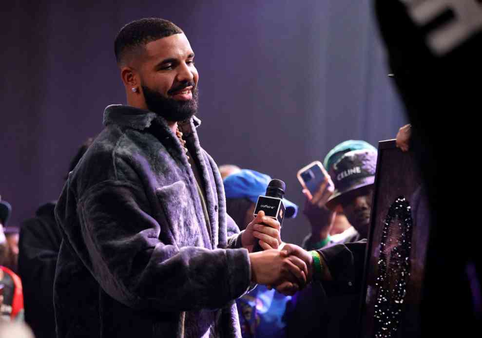 LONG BEACH, CALIFORNIA - OCTOBER 30: Drake attends Drake's Till Death Do Us Part rap battle on October 30, 2021 in Long Beach, California.